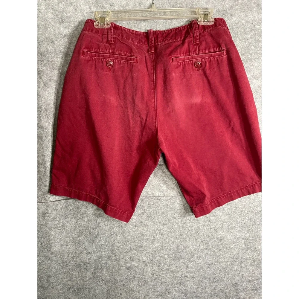 Express Mens Red Chino Shorts Size 30 Cotton Flat Front Casual Twill RN 56285